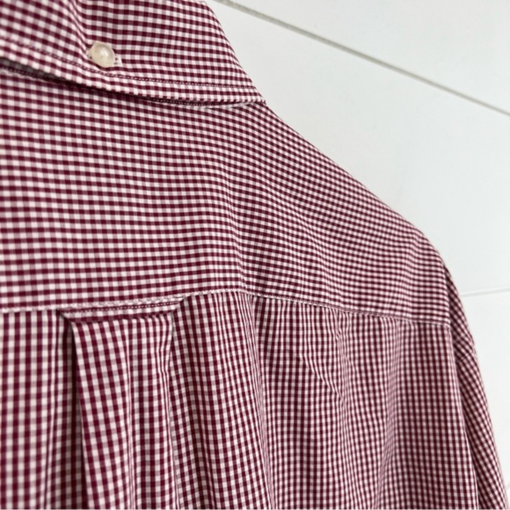 Faconnable Large Gingham Button Cotton Shirt - image 8